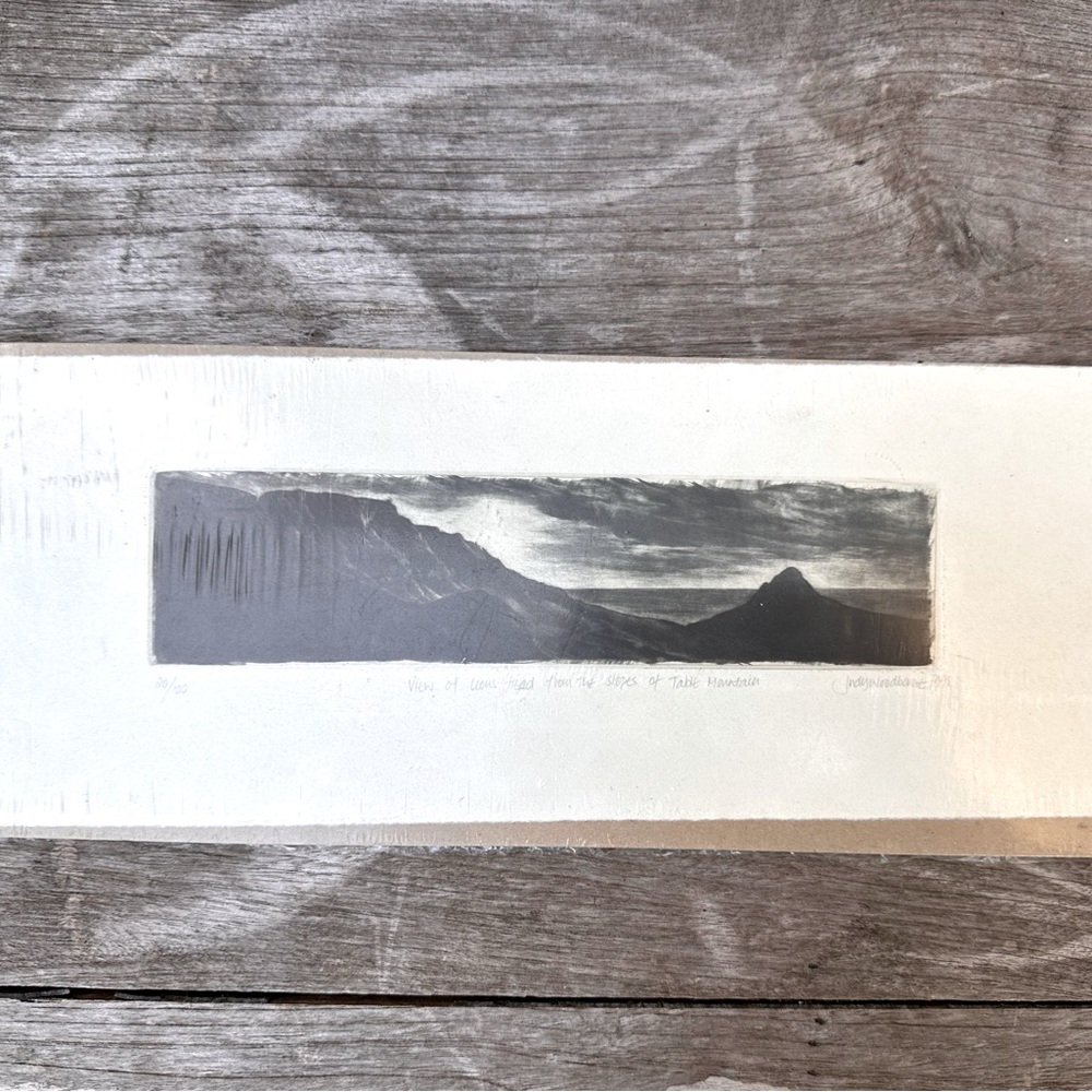 Original Etching Print - “View of Lions Head from Slopes of Table Mountain”
